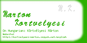 marton kortvelyesi business card