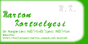 marton kortvelyesi business card